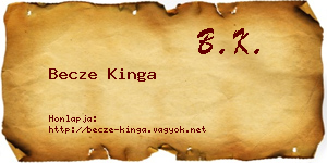 Becze Kinga névjegykártya